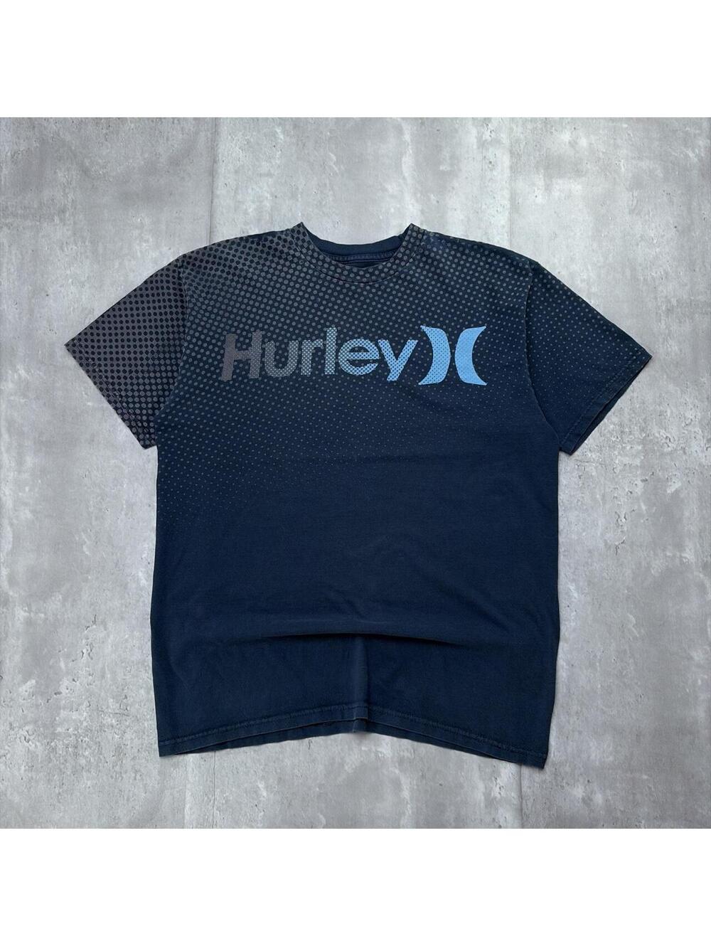 Y2K Navy Hurley Surf Grunge Distressed Skater T-Shirt